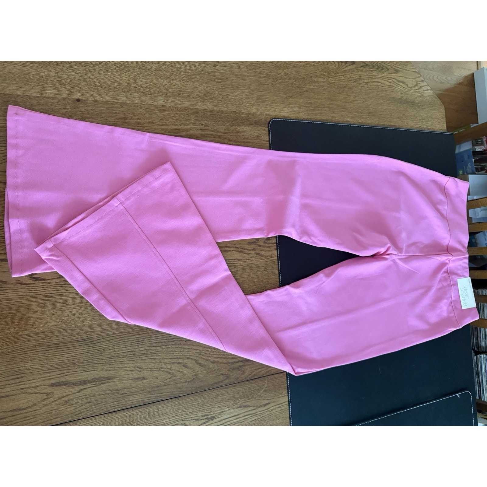 Dear Scarlett Flare Pants Pink Polyester Spandex Stretch Women's